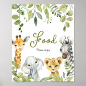 Wild One Jungle Safari Food Poster (Vorne)