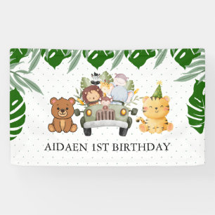 Wild One Jungle Safari Geburtstag Banner