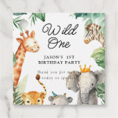 Wild One Jungle Safari Geburtstag Geschenkanhänger (Vorderseite)