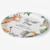 Wild One Jungle Safari Geburtstag Pappteller (Schrägansicht)