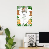 Wild One Jungle Safari Geburtstag Poster (Heimbüro)