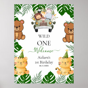 Wild One Jungle Safari Geburtstag Poster