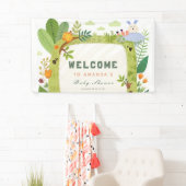 Wild One Jungle Safari Green Baby Boy Baby Shower Banner (Insitu)