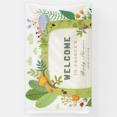 Wild One Jungle Safari Green Baby Boy Baby Shower Banner (Vertikal)