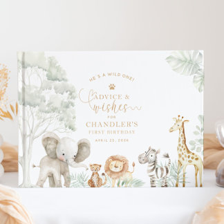 Wild One Jungle Safari Guestbook Gästebuch