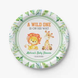 Wild One Jungle Safari Kinderdusche Sprinkle Pappteller