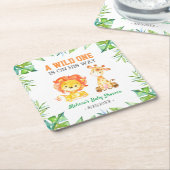 Wild One Jungle Safari Kinderdusche Sprinkle Rechteckiger Pappuntersetzer (angewinkelt)