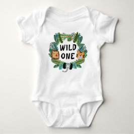 Wild One Jungle Safari Lion Tiger Elephant Niedlic Baby Strampler