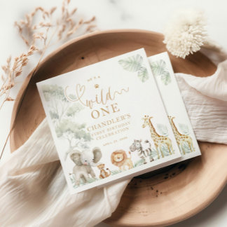 Wild One Jungle Safari Napkins Serviette