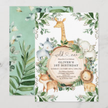 Wild One Jungle Safari Party Tiere 1. Geburtstag