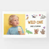 Wild One Jungle Safari Thema 1. Geburtstag Banner (Horizontal)