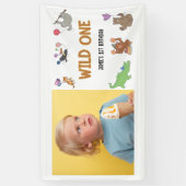 Wild One Jungle Safari Thema 1. Geburtstag Banner (Vertikal)