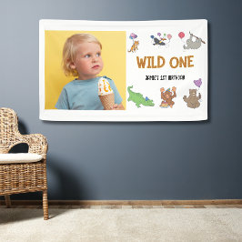 Wild One Jungle Safari Thema 1. Geburtstag Banner
