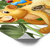 Wild One Jungle Safari Tier Geburtstag Willkommen Poster (Ecke)