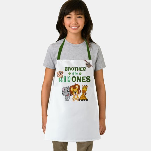 Wild One Jungle Safari Tier Twins Brother Zoo Schürze (Insitu)