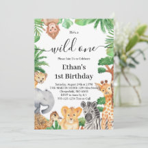 Wild One Jungle Safari Tiere 1. Geburtstag Party