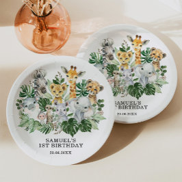 Wild One Jungle Safari Tiere Geburtstagsparty Pappteller