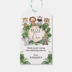 Wild One Jungle Safari Tiere Tropical Birthday Geschenkanhänger