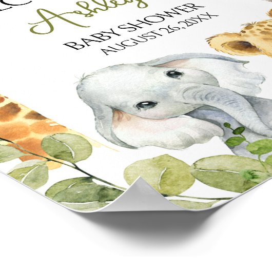 Wild One Jungle Safari Willkommen Poster (Ecke)