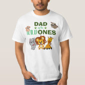 Wild One Jungle Safari Zoo Vater Twins 1. Geburtst T-Shirt (Vorderseite)