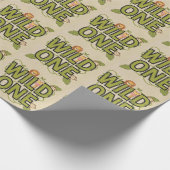 Wild One Jungle Theme Geburtstagsdesign Geschenkpapier (Ecke)
