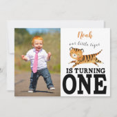 Wild One Jungle Tiger 1. Geburtstag Einladung (Vorderseite)