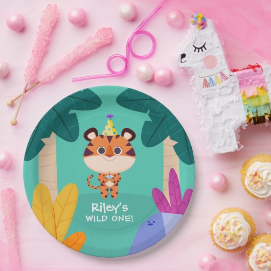 Wild One Jungle Tiger Pappteller (Party)