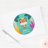 Wild One Jungle Tiger Runder Aufkleber (Umschlag)