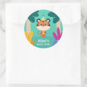 Wild One Jungle Tiger Runder Aufkleber (Tasche)