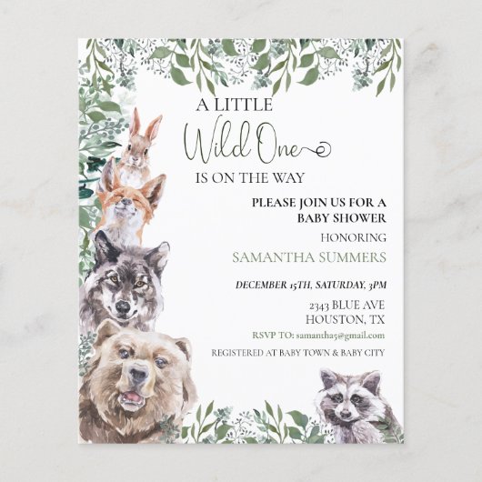 Wild-One-Kinderdusche Waldtiere (Vorderseite)