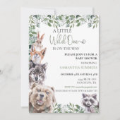 Wild-One-Kinderdusche Waldtiere Einladung (Vorderseite)