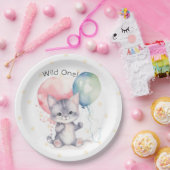 Wild One Kitten Balloons 1. Geburtstag Party Pappteller (Party)