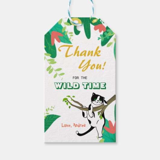 Wild One Kitty Cat Kitten Einladung zum 1. Geburts Geschenkanhänger (Vorderseite)