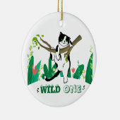 Wild One Kitty Cat Kitten Einladung zum 1. Geburts Keramik Ornament (Rechts)