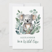 Wild One Koala Animal Child's 1. Geburtstag Einladung (Vorderseite)