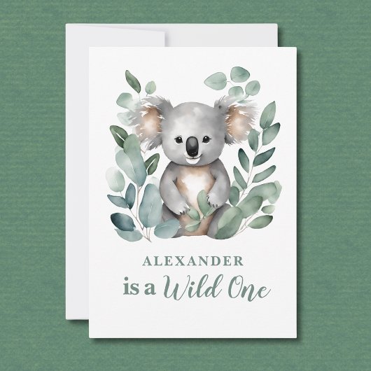 Wild One Koala Animal Child's 1. Geburtstag Einladung