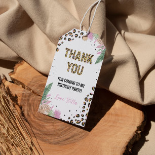 Wild One Leopard 1. Geburtstag Party Danke Tag Geschenkanhänger