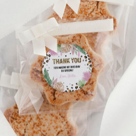 Wild One Leopard Birthday Baby Shower Class Runder Aufkleber