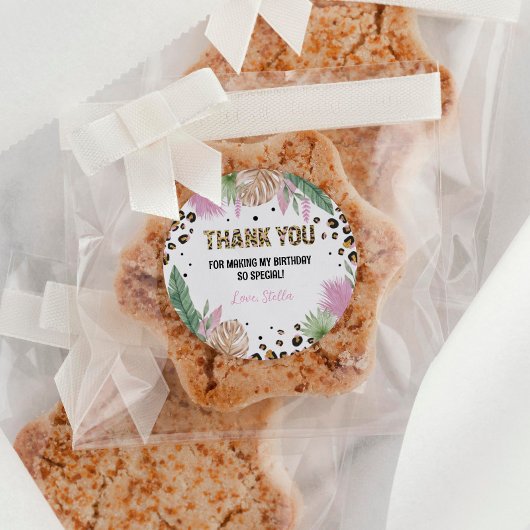 Wild One Leopard Birthday Baby Shower Class Runder Aufkleber