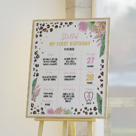 Wild One Leopard Birthday Milestone Zeichen Poster