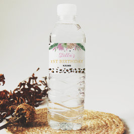 Wild-One-Leopard-Birthday-Party-Wasserflasche-Etik Wasserflaschenetikett