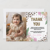 Wild One Leopard Geburtstag Foto Danke Karte (Vorderseite)