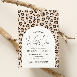 Wild One Leopard Print 1. Geburtstag Einladung