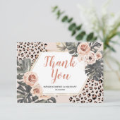 Wild One Leopard Print Birthday Danke Karte (Stehend Vorderseite)