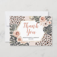 Wild One Leopard Print Birthday Danke Karte