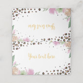 Wild One Leopard Print Birthday Party Platzkarte (Außenseite Aufgefaltet)