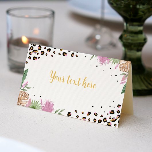 Wild One Leopard Print Birthday Party Platzkarte