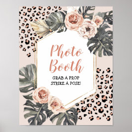 Wild One Leopard Print Girl's Birthday Foto Booth Poster