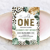 Wild One Leopard Print Jungle Geburtstag Einladung
