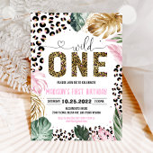 Wild One Leopard Print Jungle Geburtstag Einladung